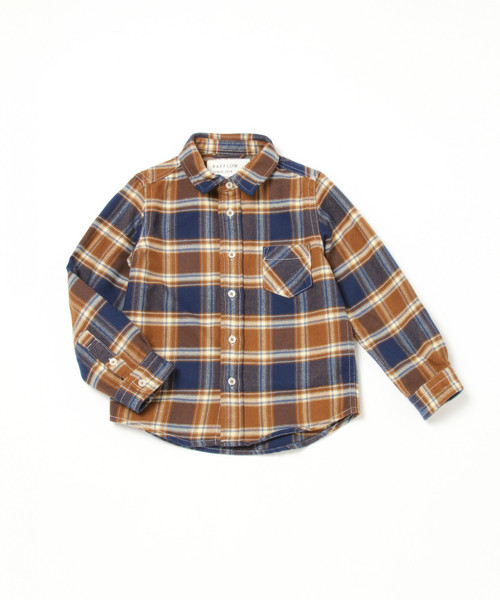 BAYFLOW（ベイフロー）の「[KIDS]キモウチェックシャツ（シャツ/ブラウス・キッズ・ベージュ/レッド/ブルー・SMALL/MEDIUM/LARGE/X-LARGE/XX-LARGE）」の9枚目の写真