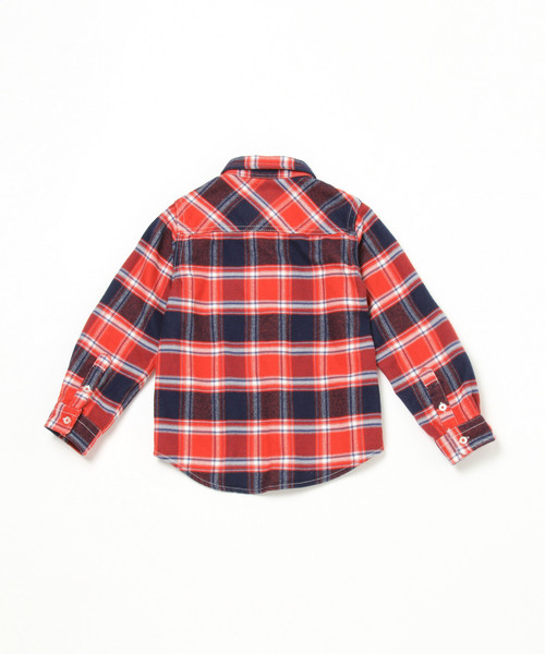 BAYFLOW（ベイフロー）の「[KIDS]キモウチェックシャツ（シャツ/ブラウス・キッズ・ベージュ/レッド/ブルー・SMALL/MEDIUM/LARGE/X-LARGE/XX-LARGE）」の11枚目の写真