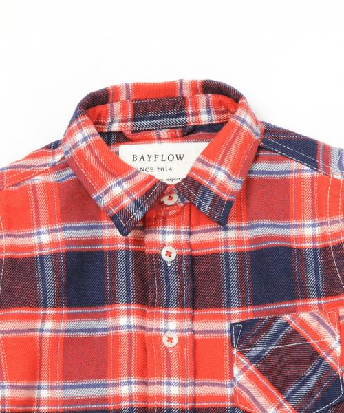 BAYFLOW（ベイフロー）の「[KIDS]キモウチェックシャツ（シャツ/ブラウス・キッズ・ベージュ/レッド/ブルー・SMALL/MEDIUM/LARGE/X-LARGE/XX-LARGE）」の12枚目の写真