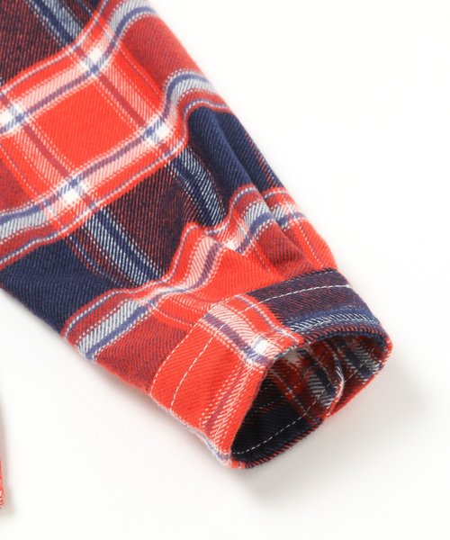 BAYFLOW（ベイフロー）の「[KIDS]キモウチェックシャツ（シャツ/ブラウス・キッズ・ベージュ/レッド/ブルー・SMALL/MEDIUM/LARGE/X-LARGE/XX-LARGE）」の16枚目の写真