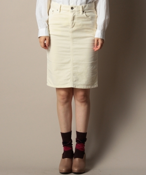 BEAUTY&YOUTH UNITED ARROWS（ビューティーアンドユースユナイテッドアローズ）の「BYBC コーデュロイ ペンシルミドルスカート 2 §　◆（スカート・レディース・ネイビー/オフホワイト・SMALL/MEDIUM）」の3枚目の写真