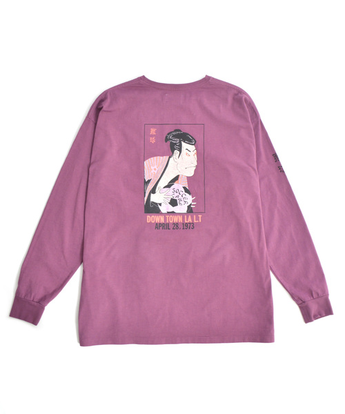 CAL O LINE（キャルオーライン）の「CAL O LINE/キャルオーライン UKIYO-E L/S TEE（Tシャツ/カットソー・メンズ・ホワイト/パープル・L/M）」の7枚目の写真