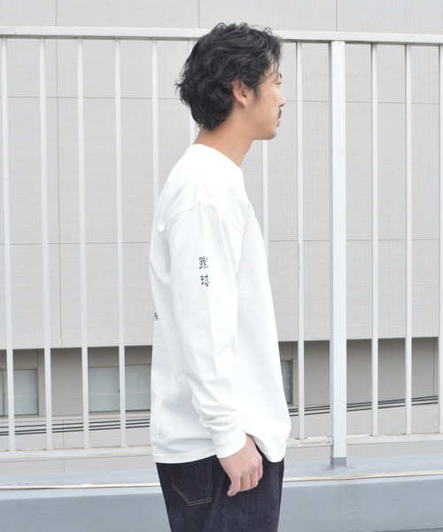 CAL O LINE（キャルオーライン）の「CAL O LINE/キャルオーライン UKIYO-E L/S TEE（Tシャツ/カットソー・メンズ・ホワイト/パープル・L/M）」の13枚目の写真