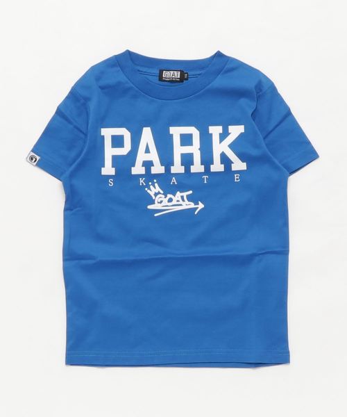 G.O.A.T（ゴート）の「天竺シルケット加工 PARK Tシャツ(110～130cm)（Tシャツ/カットソー・キッズ・ブルー/ネイビー/オフホワイト・120/110/130）」の3枚目の写真