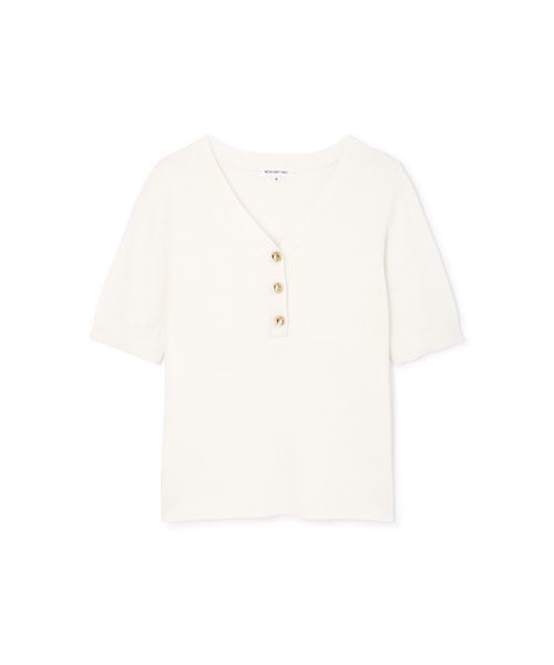 NATURAL BEAUTY BASIC（ナチュラルビューティーベーシック）の「[洗える]サマーコットンベーシックニット（ニット/セーター・レディース・ベージュ/ネイビー/オフホワイト/マジェンタ/ホワイト系その他/ダークブルー・MEDIUM）」の13枚目の写真