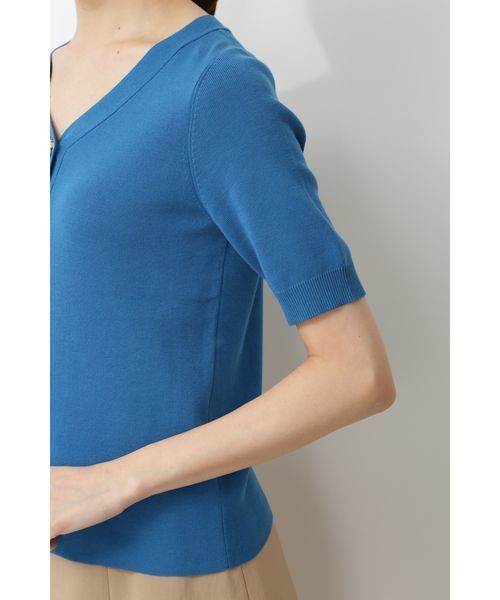 NATURAL BEAUTY BASIC（ナチュラルビューティーベーシック）の「[洗える]サマーコットンベーシックニット（ニット/セーター・レディース・ベージュ/ネイビー/オフホワイト/マジェンタ/ホワイト系その他/ダークブルー・MEDIUM）」の22枚目の写真