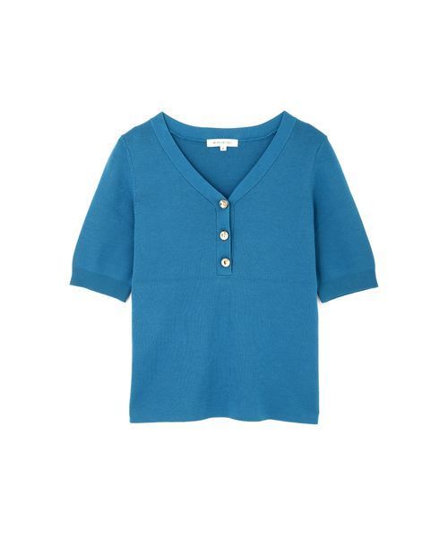 NATURAL BEAUTY BASIC（ナチュラルビューティーベーシック）の「[洗える]サマーコットンベーシックニット（ニット/セーター・レディース・ベージュ/ネイビー/オフホワイト/マジェンタ/ホワイト系その他/ダークブルー・MEDIUM）」の12枚目の写真