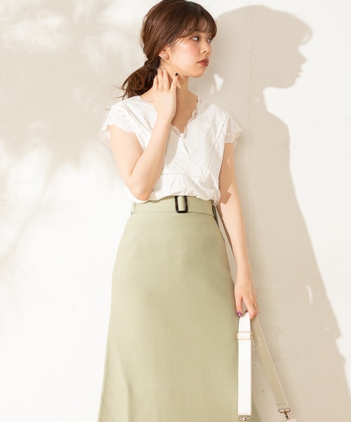 natural couture（ナチュラルクチュール）の「綿レースガーリーブラウス（Tシャツ/カットソー・レディース・ブラック/ベージュ/オフホワイト/オレンジ・FREE）」の6枚目の写真