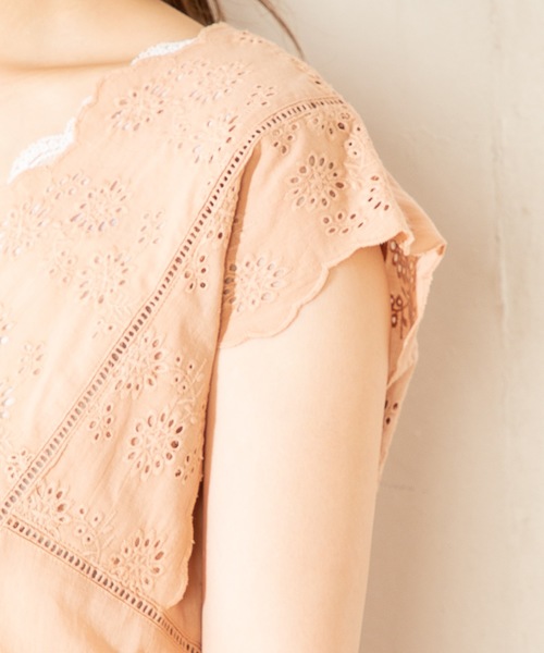 natural couture（ナチュラルクチュール）の「綿レースガーリーブラウス（Tシャツ/カットソー・レディース・ブラック/ベージュ/オフホワイト/オレンジ・FREE）」の22枚目の写真