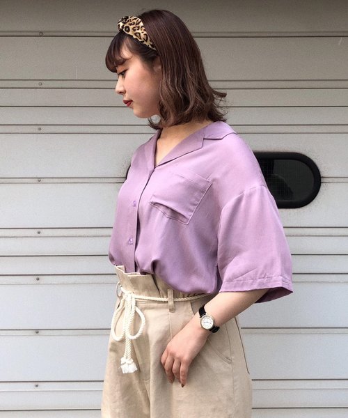 PAGEBOY（ページボーイ）の「【WEB限定】レーヨンカイキンシャツ（シャツ/ブラウス・レディース・パープル/ブルー/アイボリー/ベージュ/グリーン・FREE）」の20枚目の写真