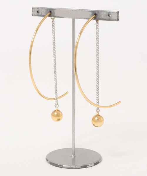 CITYSHOP(シティーショップ)の「【Bijuou R.I】Halfchain pierce(ピアス(両耳用)・レディース・ゴールド・FREE)」の1枚目の写真