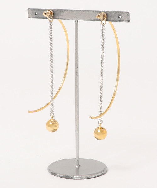 CITYSHOP(シティーショップ)の「【Bijuou R.I】Halfchain pierce(ピアス(両耳用)・レディース・ゴールド・FREE)」の2枚目の写真