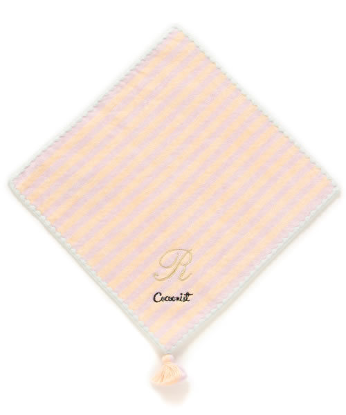 Afternoon Tea アフタヌーンティー の Cocoonist Qd61 イニシャルストライプミニタオル R ハンカチ ハンドタオル Wear