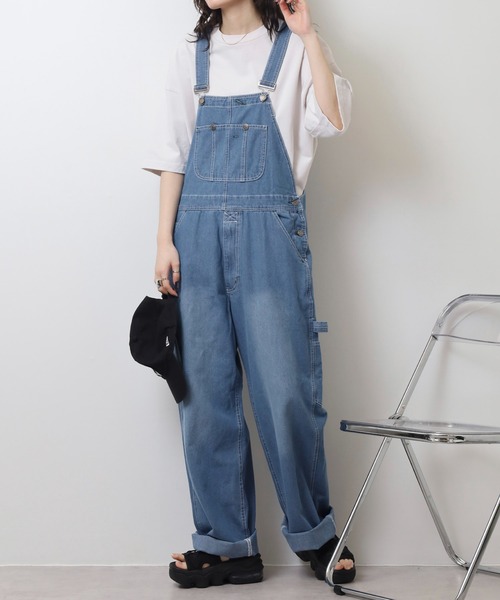 Jungle Storm（ジャングルストーム）の「Denim overall overalls / デニムオーバーオール unisex（サロペット/オーバーオール・メンズ・ブラック/オフホワイト/サックスブルー/ストライプ/ワンウォッシュ/オリーブ/キャメル/ブルー系その他・S/M/L/LL）」の10枚目の写真