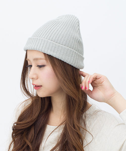 NANO universe（ナノユニバース）の「FF/COTTON AZE WATCH（ニットキャップ/ビーニー・レディース・グレー/ネイビー/ブルー/レッド/ブラック・FREE）」の3枚目の写真