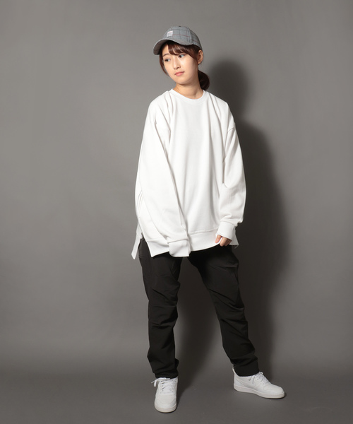 SUGGESTION（サジェッション）の「【SUGGESTION】ビッグシルエット サイドZIPクルースウェット（スウェット・メンズ・ブラック/ダークグリーン/ベージュ/ブラウン/レッド/オフホワイト/ピンク/杢グレー・M/L）」の16枚目の写真