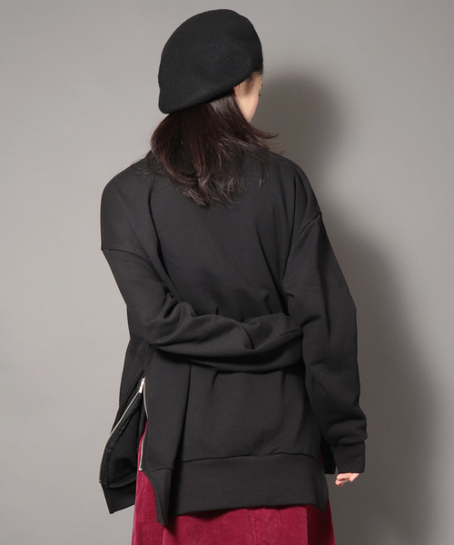 SUGGESTION（サジェッション）の「【SUGGESTION】ビッグシルエット サイドZIPクルースウェット（スウェット・メンズ・ブラック/ダークグリーン/ベージュ/ブラウン/レッド/オフホワイト/ピンク/杢グレー・M/L）」の21枚目の写真