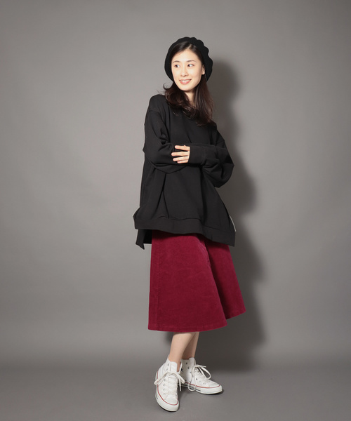 SUGGESTION（サジェッション）の「【SUGGESTION】ビッグシルエット サイドZIPクルースウェット（スウェット・メンズ・ブラック/ダークグリーン/ベージュ/ブラウン/レッド/オフホワイト/ピンク/杢グレー・M/L）」の20枚目の写真