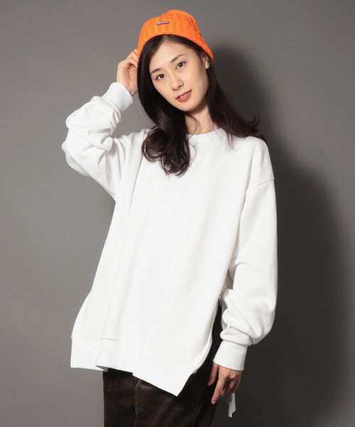 SUGGESTION（サジェッション）の「【SUGGESTION】ビッグシルエット サイドZIPクルースウェット（スウェット・メンズ・ブラック/ダークグリーン/ベージュ/ブラウン/レッド/オフホワイト/ピンク/杢グレー・M/L）」の13枚目の写真