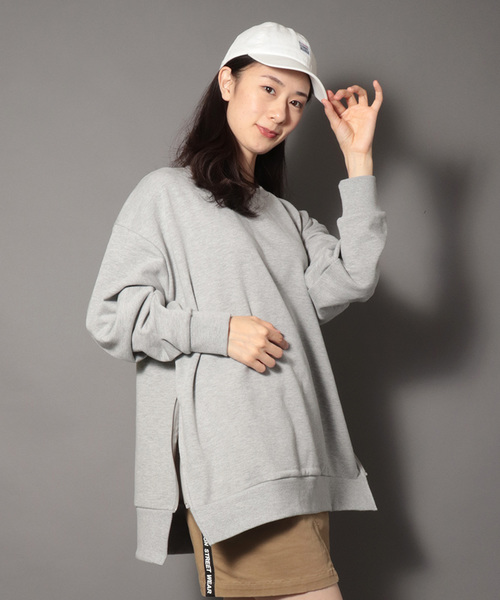 SUGGESTION（サジェッション）の「【SUGGESTION】ビッグシルエット サイドZIPクルースウェット（スウェット・メンズ・ブラック/ダークグリーン/ベージュ/ブラウン/レッド/オフホワイト/ピンク/杢グレー・M/L）」の18枚目の写真