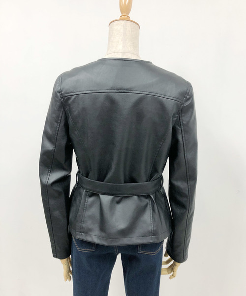 PICCIN（ピッチン）の「ベルト付きライダースジャケット（ライダースジャケット・レディース・ブラック/ブラウン・MEDIUM/LARGE）」の9枚目の写真