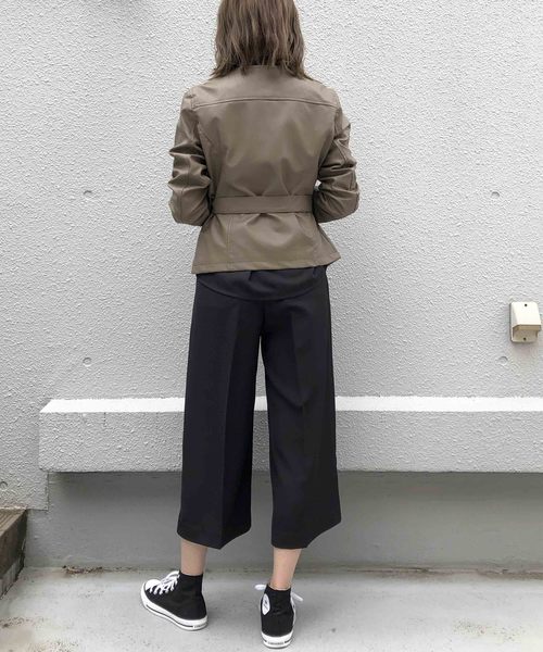 PICCIN（ピッチン）の「ベルト付きライダースジャケット（ライダースジャケット・レディース・ブラック/ブラウン・MEDIUM/LARGE）」の15枚目の写真