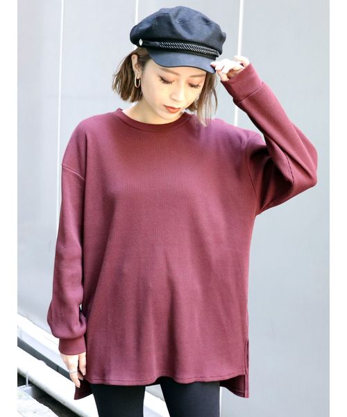 ルーズワッフルロンt Tシャツ カットソー Murua ムルーア のファッション トップス セール