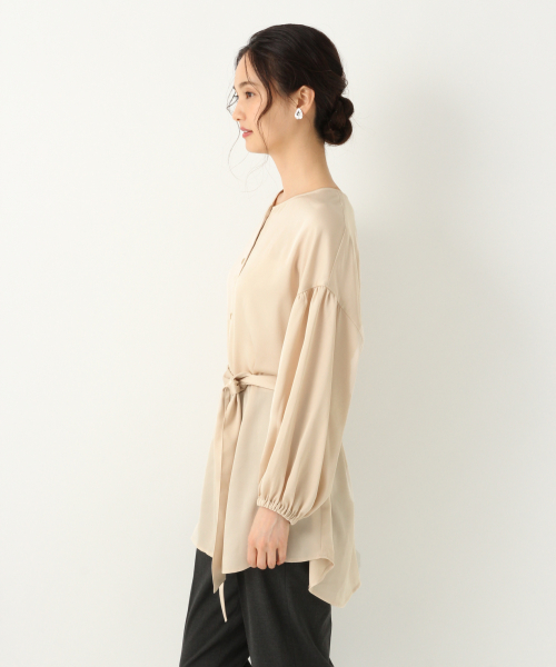 GLOBAL WORK(グローバルワーク)の「ベルトSETチュニックブラウス/847471(シャツ/ブラウス・レディース・ダークブラウン/オフホワイト/ライトグリーン・MEDIUM/LARGE)」の9枚目の写真