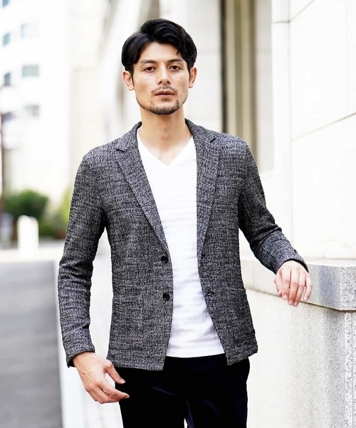 MICHEL KLEIN HOMME (ミッシェルクランオム)の「ジャケット(ツィーディーチェック)(テーラードジャケット・メンズ・ネイビー/グレー/カーキ・46/48/51)」の4枚目の写真