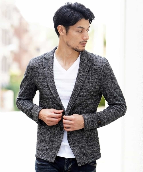 MICHEL KLEIN HOMME (ミッシェルクランオム)の「ジャケット(ツィーディーチェック)(テーラードジャケット・メンズ・ネイビー/グレー/カーキ・46/48/51)」の5枚目の写真