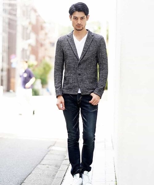 MICHEL KLEIN HOMME (ミッシェルクランオム)の「ジャケット(ツィーディーチェック)(テーラードジャケット・メンズ・ネイビー/グレー/カーキ・46/48/51)」の6枚目の写真