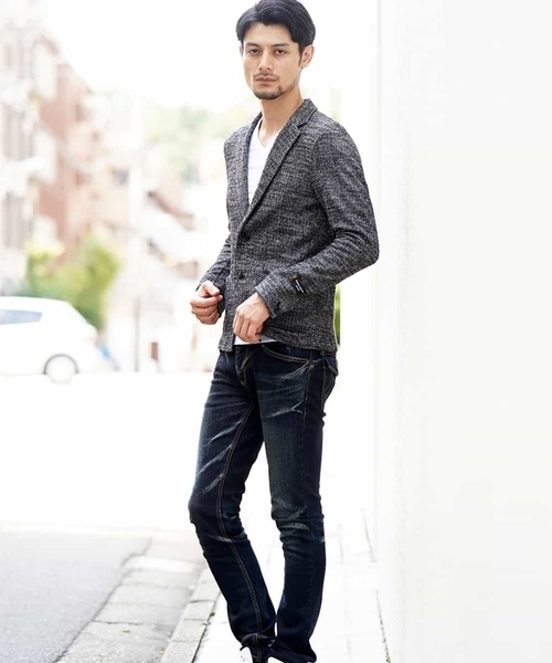 MICHEL KLEIN HOMME (ミッシェルクランオム)の「ジャケット(ツィーディーチェック)(テーラードジャケット・メンズ・ネイビー/グレー/カーキ・46/48/51)」の7枚目の写真