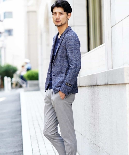 MICHEL KLEIN HOMME (ミッシェルクランオム)の「ジャケット(ツィーディーチェック)(テーラードジャケット・メンズ・ネイビー/グレー/カーキ・46/48/51)」の11枚目の写真