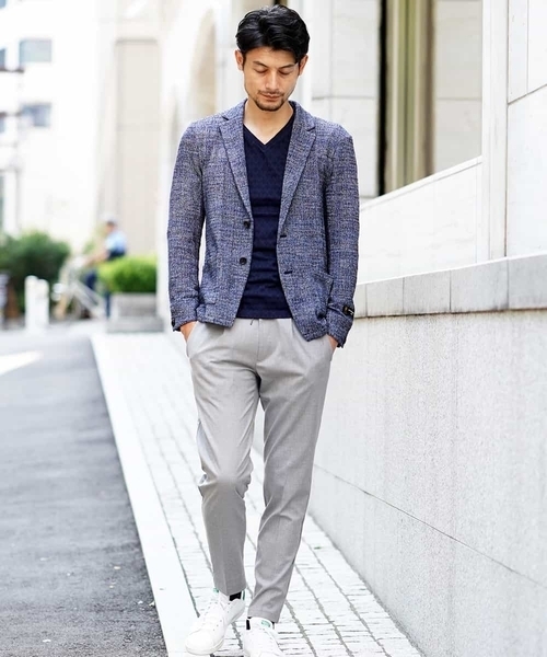 MICHEL KLEIN HOMME (ミッシェルクランオム)の「ジャケット(ツィーディーチェック)(テーラードジャケット・メンズ・ネイビー/グレー/カーキ・46/48/51)」の12枚目の写真