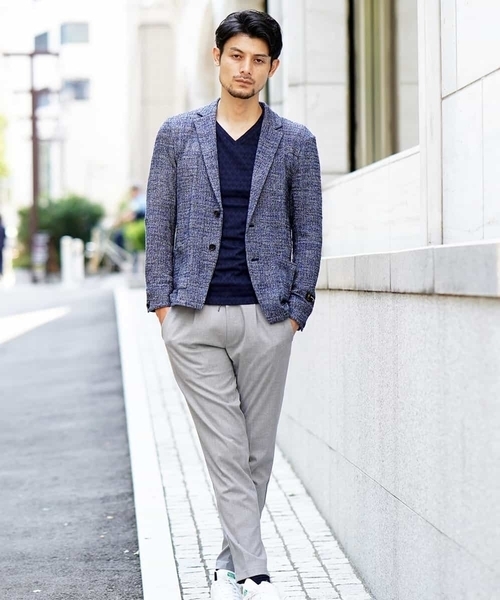 MICHEL KLEIN HOMME (ミッシェルクランオム)の「ジャケット(ツィーディーチェック)(テーラードジャケット・メンズ・ネイビー/グレー/カーキ・46/48/51)」の13枚目の写真
