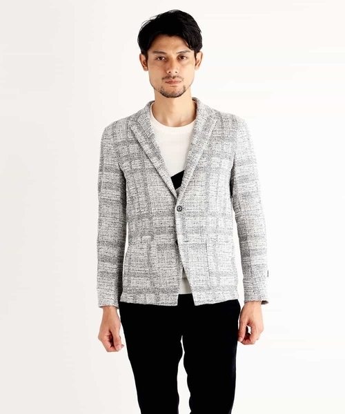 MICHEL KLEIN HOMME (ミッシェルクランオム)の「ジャケット(ツィーディーチェック)(テーラードジャケット・メンズ・ネイビー/グレー/カーキ・46/48/51)」の18枚目の写真