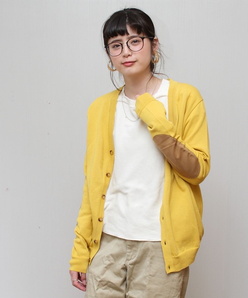 soglia（ソリア）の「soglia / ソリア エルボーパッチ カーディガン 