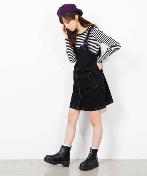 ルイルイフロント釦ミニジャンスカ WEGO（ウィゴー）の「WEGO/フロントボタンミニジャンスカ（ジャンパー ワンピース