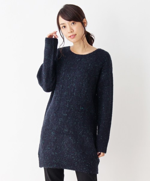 セール ラメケーブルニットチュニックワンピース チュニック Its Demo イッツデモ のファッション通販 Zozotown