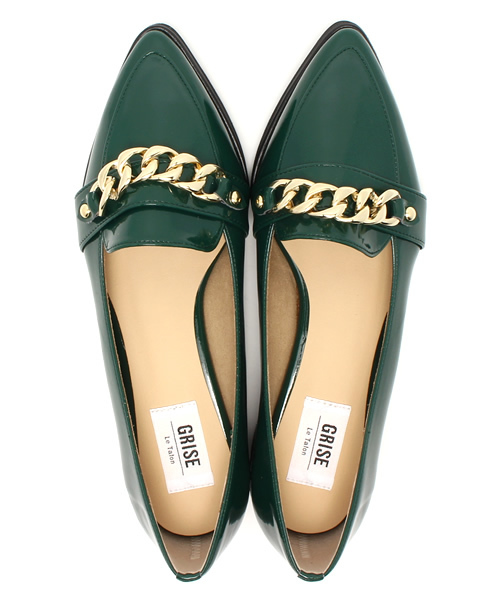 LE TALON（ルタロン）の「【Oggi10月号掲載】◆Le Talon GRISE ◆ ポインテッドチェーンローファー（その他シューズ・レディース・グリーン/ブラック/ホワイト・37.5/36/37/36.5/35.5/38）」の5枚目の写真