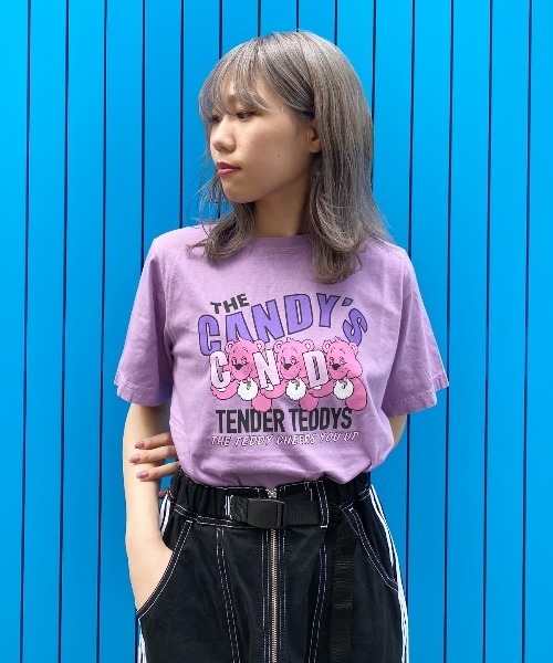 Candy Stripper(キャンディストリッパー)の「AMUSING TEDDYS Tシャツ(Tシャツ/カットソー・レディース・オフホワイト/ブラック/ミント/ラベンダー・2/3/4)」の4枚目の写真