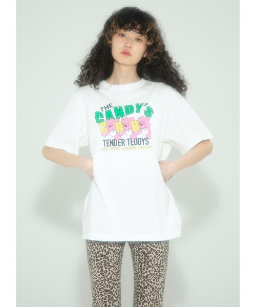 Candy Stripper(キャンディストリッパー)の「AMUSING TEDDYS Tシャツ(Tシャツ/カットソー・レディース・オフホワイト/ブラック/ミント/ラベンダー・2/3/4)」の2枚目の写真