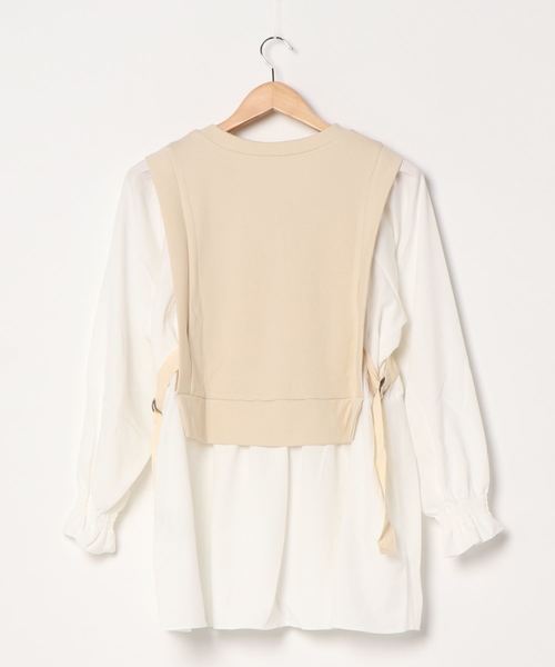 prose verse(プロズヴェール)の「カットソー×シャツドッキングプルオーバー(Tシャツ/カットソー・レディース・ブラック/カーキ/ホワイト系その他/バイオレット・フリ-)」の5枚目の写真