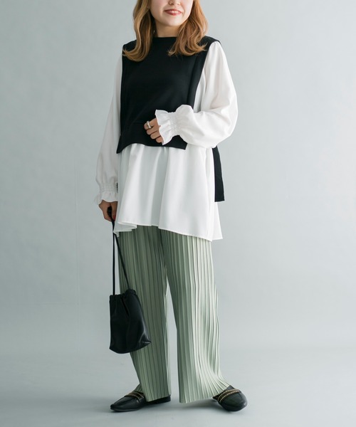 prose verse(プロズヴェール)の「カットソー×シャツドッキングプルオーバー(Tシャツ/カットソー・レディース・ブラック/カーキ/ホワイト系その他/バイオレット・フリ-)」の19枚目の写真