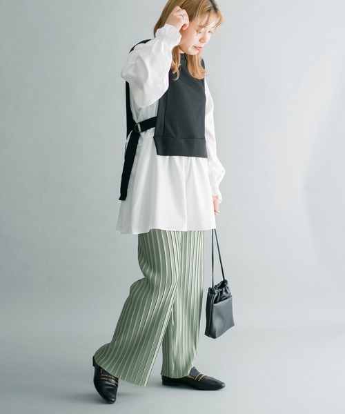 prose verse(プロズヴェール)の「カットソー×シャツドッキングプルオーバー(Tシャツ/カットソー・レディース・ブラック/カーキ/ホワイト系その他/バイオレット・フリ-)」の16枚目の写真