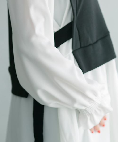 prose verse(プロズヴェール)の「カットソー×シャツドッキングプルオーバー(Tシャツ/カットソー・レディース・ブラック/カーキ/ホワイト系その他/バイオレット・フリ-)」の8枚目の写真