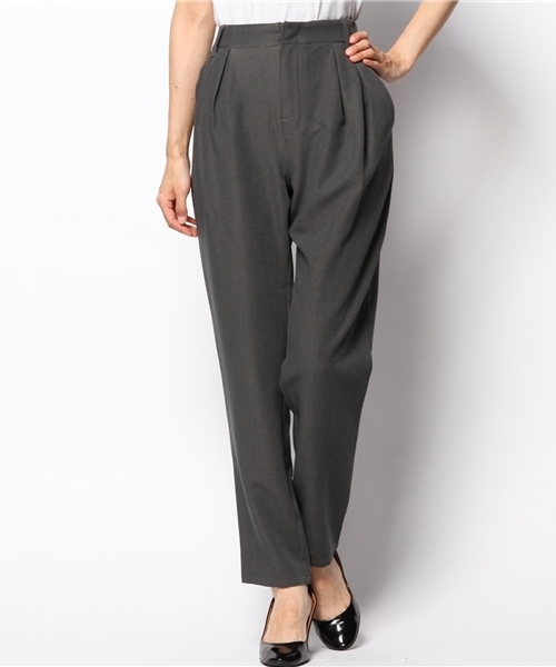 alcali(アルカリ)の「T/Rカルゼ ツータックパンツ(その他パンツ・レディース・ブラック/チャコール/オリーブ・2/3)」の3枚目の写真