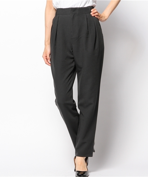 alcali(アルカリ)の「T/Rカルゼ ツータックパンツ(その他パンツ・レディース・ブラック/チャコール/オリーブ・2/3)」の2枚目の写真