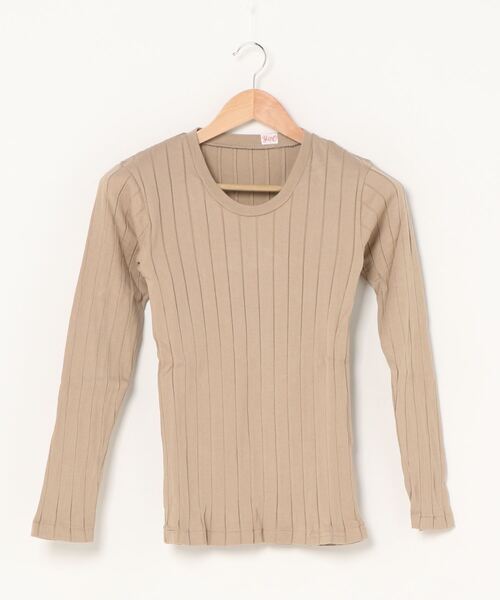 YOUNG&OLSEN The DRYGOODS STORE(ヤングアンドオルセン)の「【YOUNG & OLSEN The DRYGOODS STORE】/BROAD RIB U-NECK LS(Tシャツ/カットソー・レディース・ホワイト/ブラック/その他1/ブラウン系その他/グリーン系その他/キャメル・1/2)」の4枚目の写真