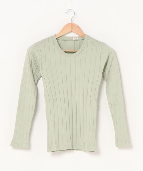 YOUNG&OLSEN The DRYGOODS STORE(ヤングアンドオルセン)の「【YOUNG & OLSEN The DRYGOODS STORE】/BROAD RIB U-NECK LS(Tシャツ/カットソー・レディース・ホワイト/ブラック/その他1/ブラウン系その他/グリーン系その他/キャメル・1/2)」の1枚目の写真